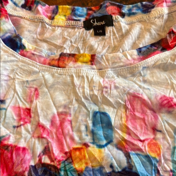 Shana Ladies Multicolor Crinkled Blouse Size Large - Picture 2 of 3